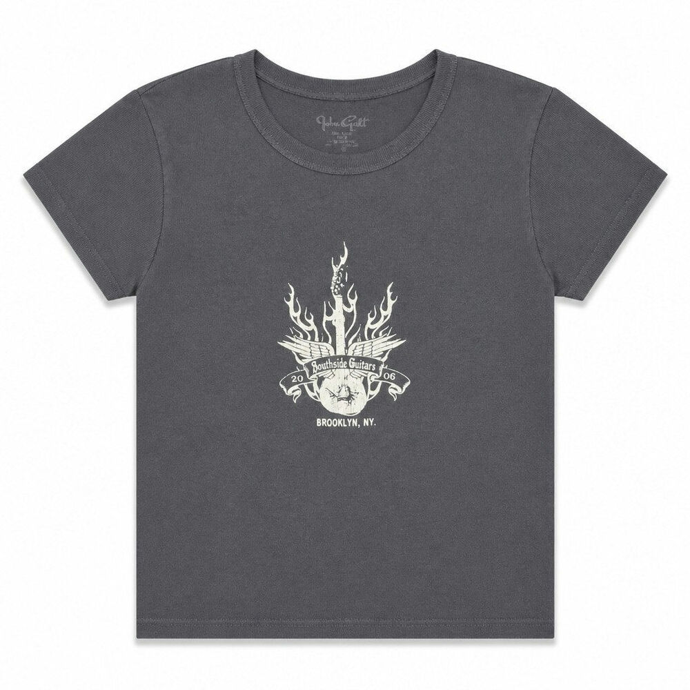 John Galt Southside Guitars Brooklyn NY Graphic T Shirt Charcoal Gray One Size